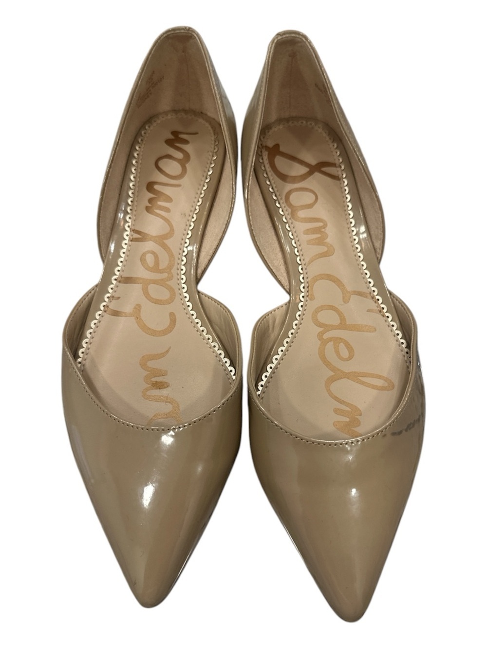 Sam Edelman Rodney Nude Patent Leather Pointed Toe D'Orsay Flats Sz 6M EUR 36